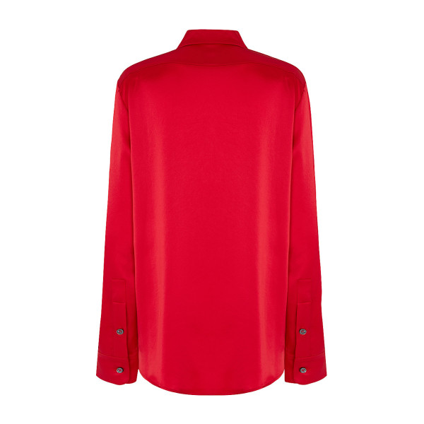 Serena Bute The Boyfriend Shirt - Lipstick Red Plant Based Satin