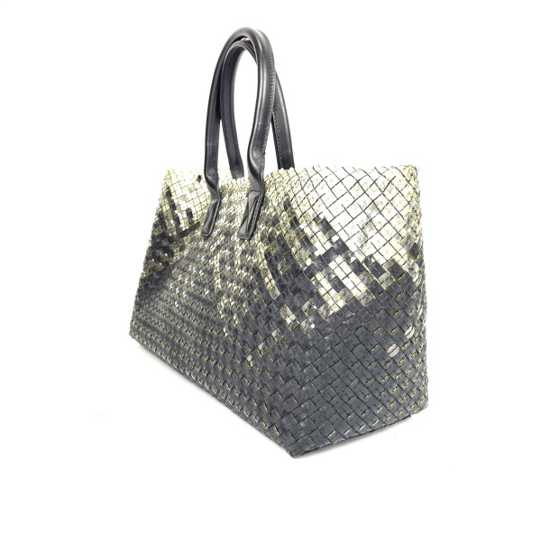 Bottega Veneta Bottega Veneta Limited Edition Gradient PVC and Leather Intrecciato Cabat Tote Bag