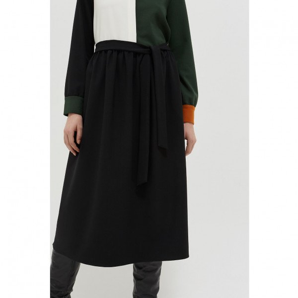 Chinti and Parker Colour-Block Wool Twill Shirt Dress