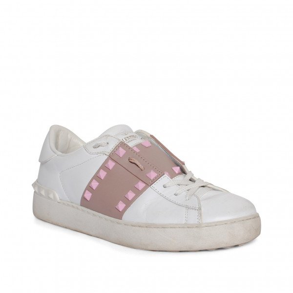 Valentino Rockstud Untitled 11 Colourblock Leather Sneakers