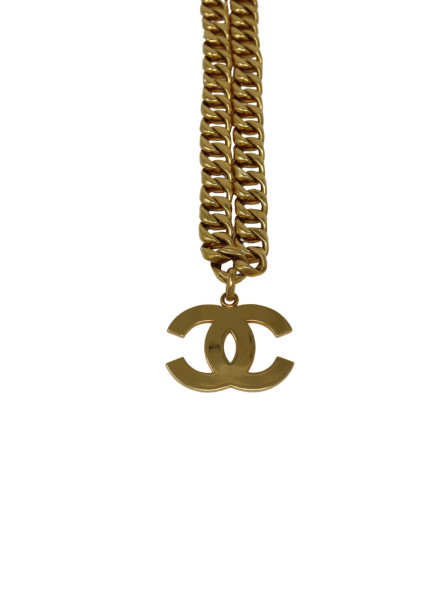 CHANEL Chanel 1993 very rare logo medallion belt