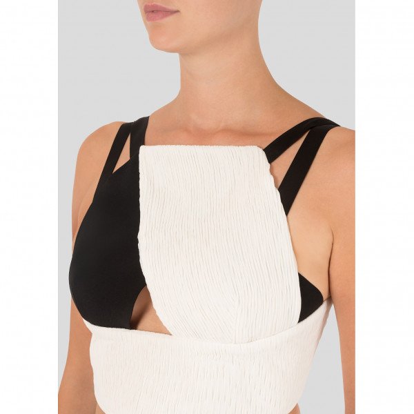 Roland Mouret Cropped Two-Tone Top