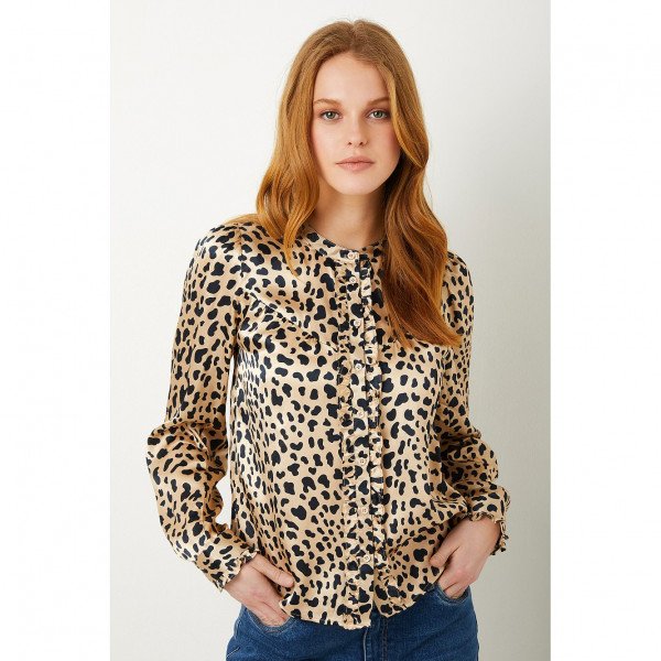 Wyse London Freida Modern Mono Leopard Blouse