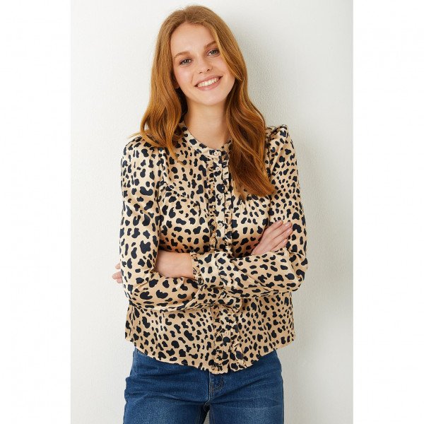 Wyse London Freida Modern Mono Leopard Blouse