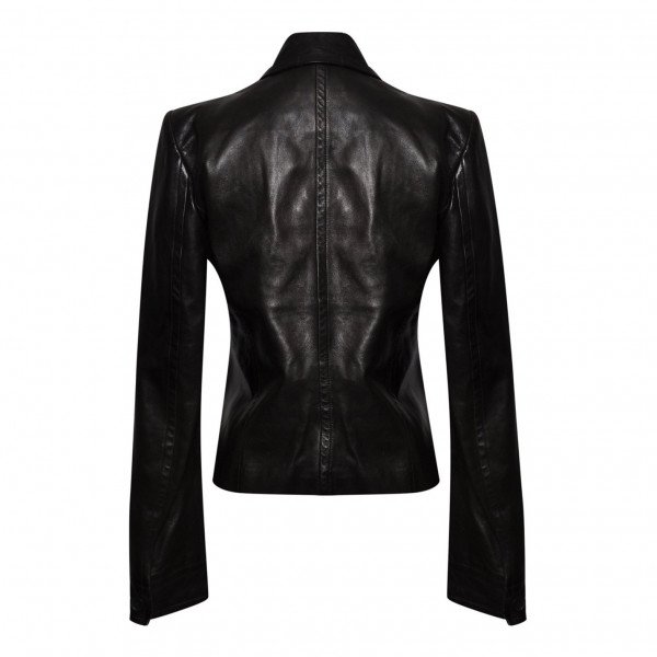 Saint Laurent Leather Ruffle Jacket