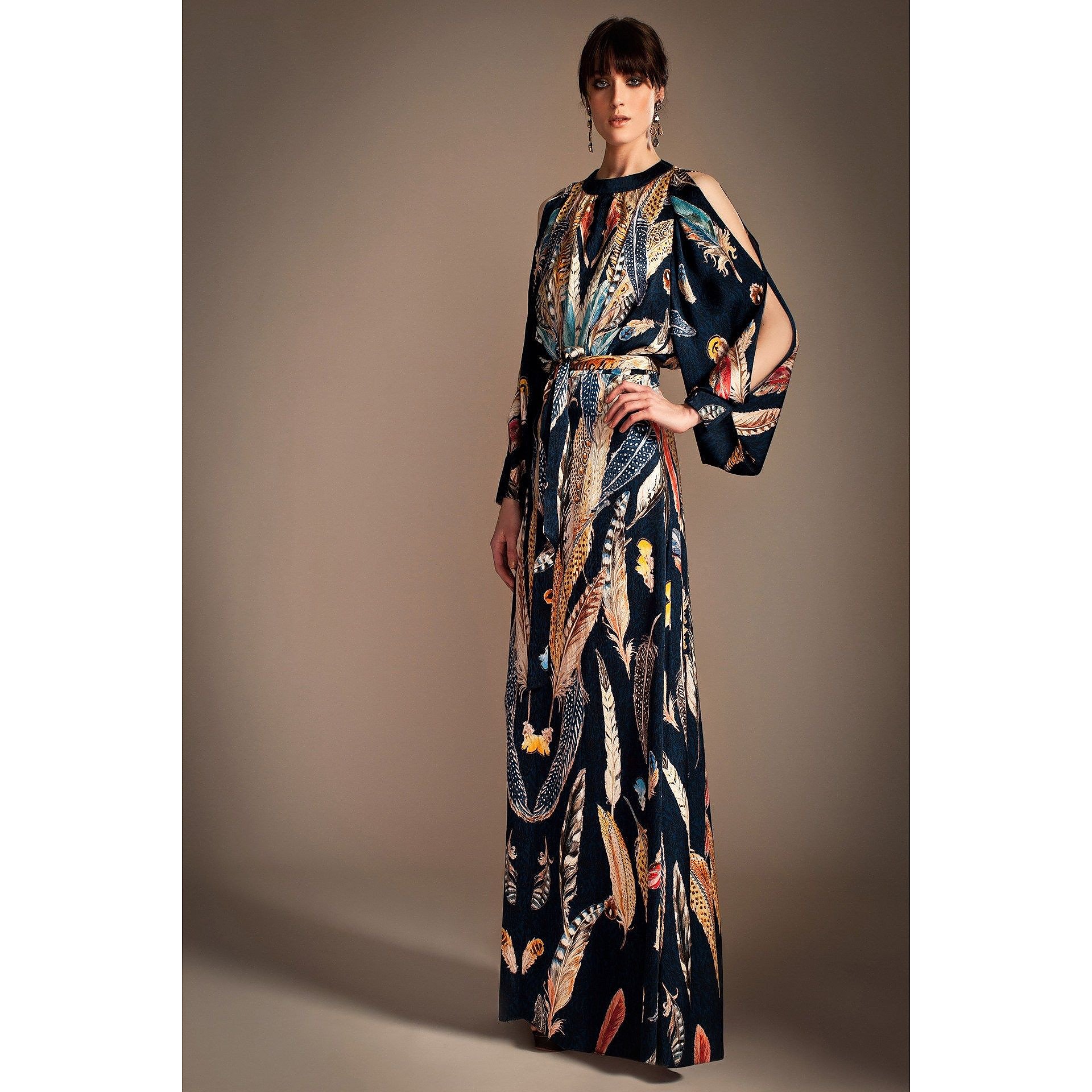 Temperley London Feather-Print Gown ...