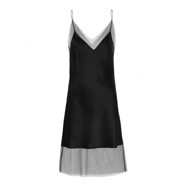 WALK OF SHAME Mesh-Trimmed Mini Slip Dress