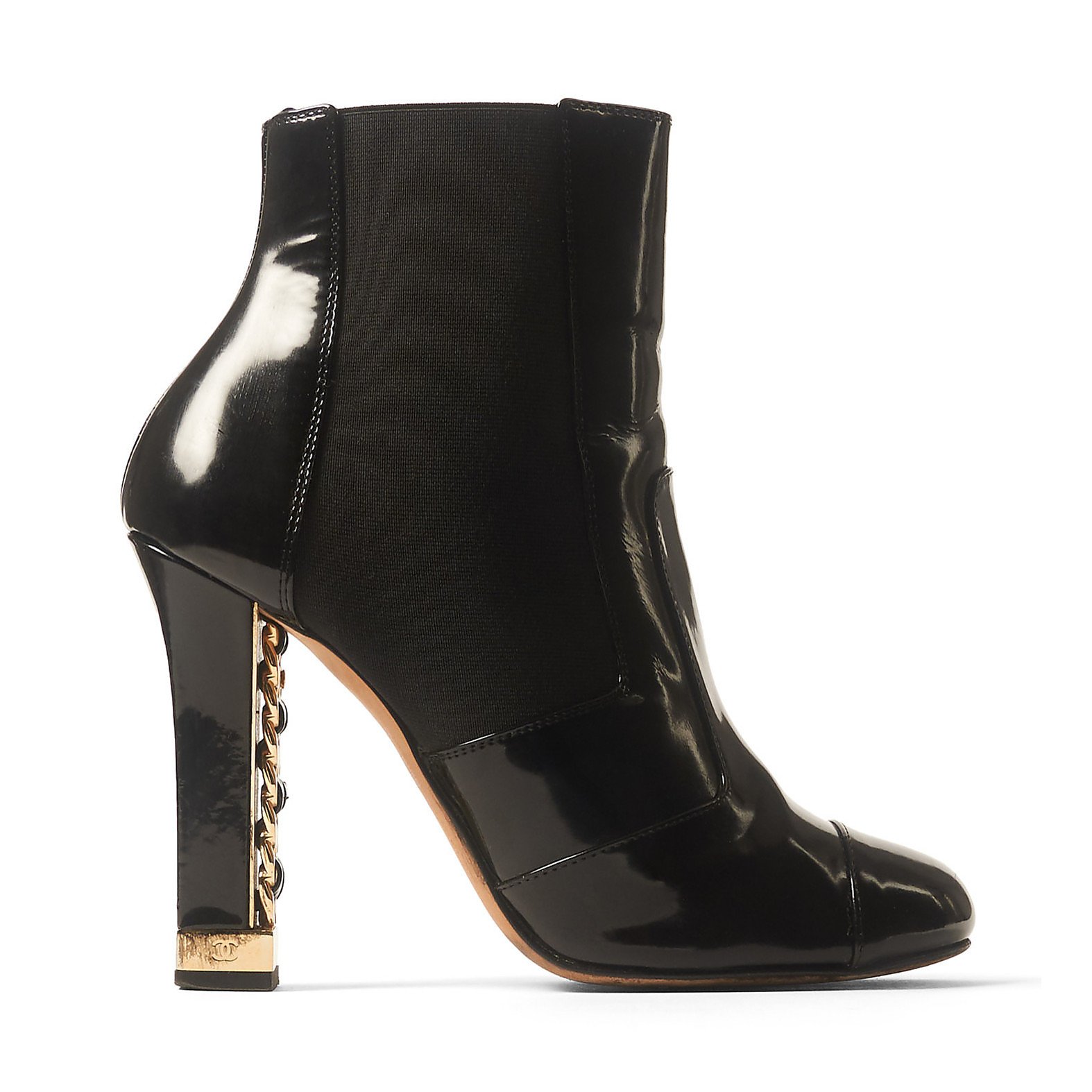 CHANEL Patent High Heel Boots 