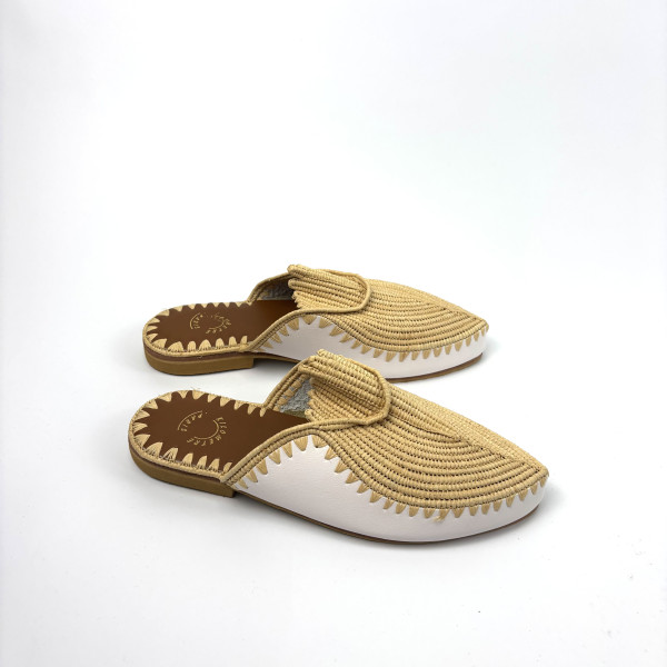 KILOMETRE PARIS White Leather Slip-On Mules