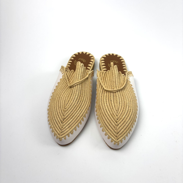 KILOMETRE PARIS White Leather Slip-On Mules