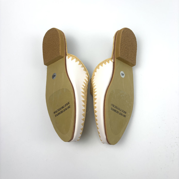 KILOMETRE PARIS White Leather Slip-On Mules