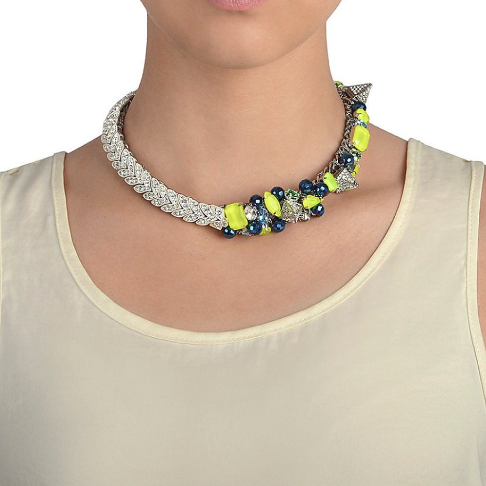 Mounser Ginger Collar Necklace in Yellow/Blue