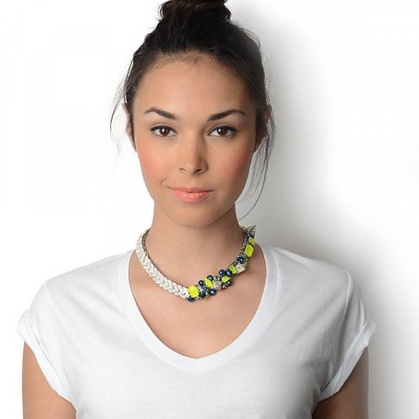 Mounser Ginger Collar Necklace in Yellow/Blue