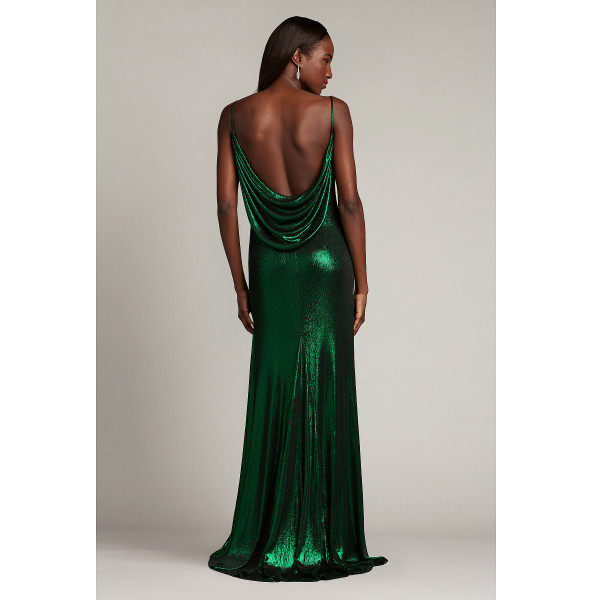 Tadashi Shoji Ara Metallic Jersey Lamè Gown