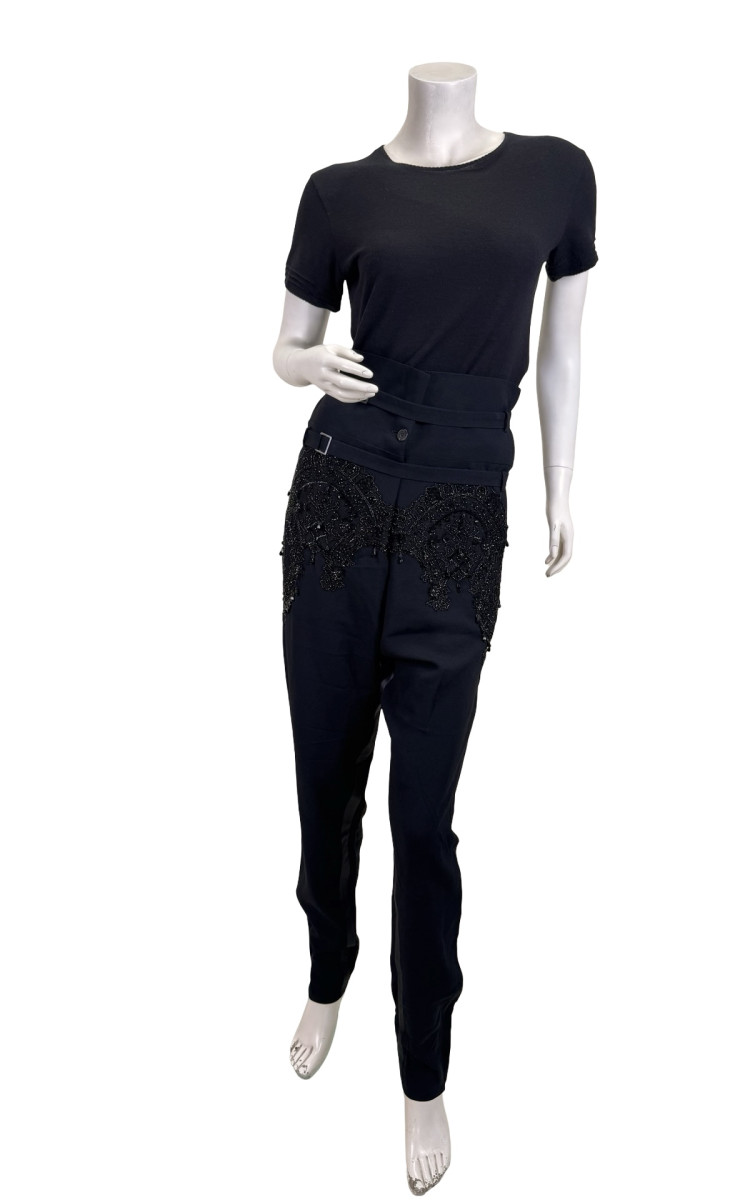 Dior Black Beaded Embroidered Trousers