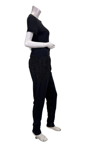 Dior Black Beaded Embroidered Trousers