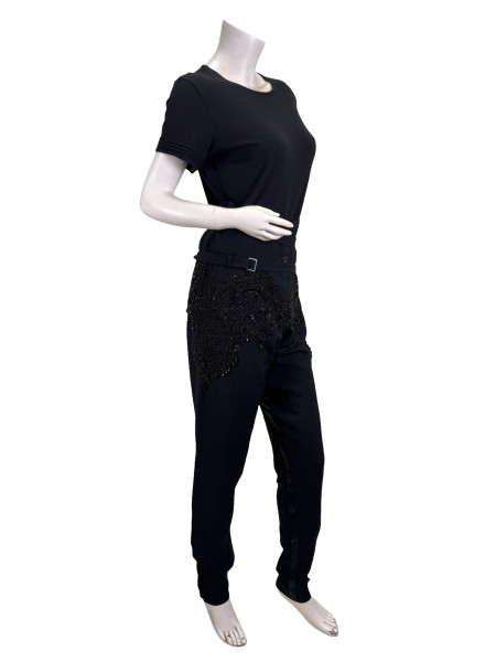 Dior Black Beaded Embroidered Trousers