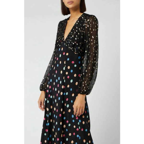 Rixo Melanie Watercolour Spot Dress