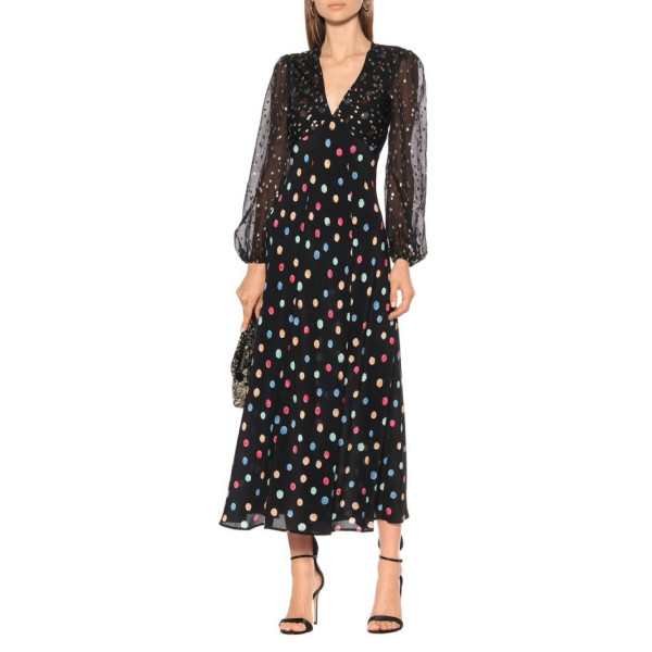 Rixo Melanie Watercolour Spot Dress