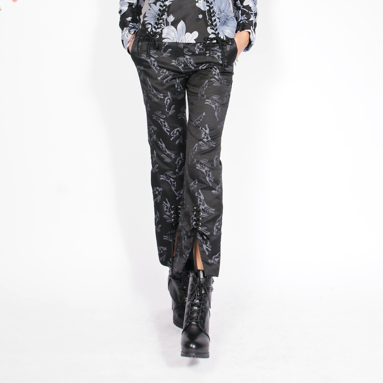 Syra J Smart Trousers With Rabbit Print