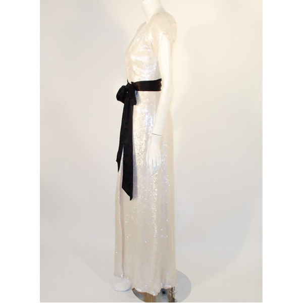 Diane von Furstenberg Sequin Wrap Maxi Dress