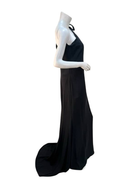 Valentino One-shoulder Silver Sequin Black Maxi Dress