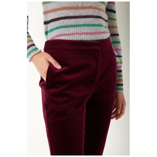 Wyse London Sandrine Velvet Trousers In Cranberry