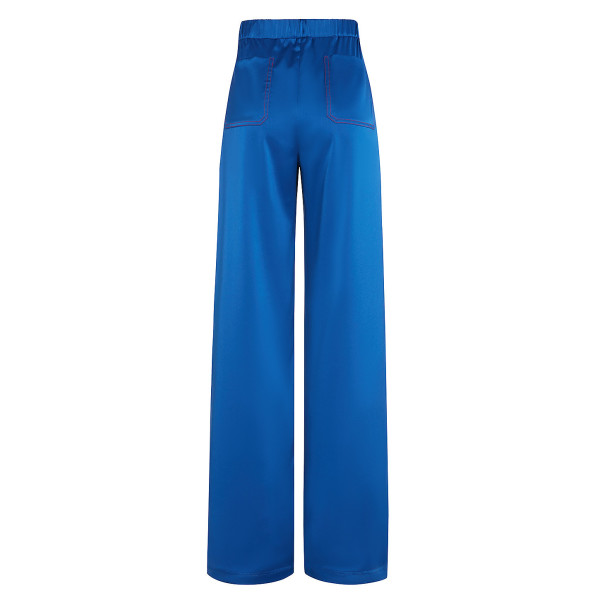 Serena Bute The Flat Fronted Jogger - Cobalt Blue & Lipstick Red Plant Based Satin