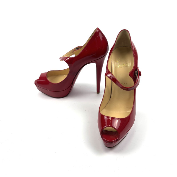 Christian Louboutin Peep-Toe Platform Heels