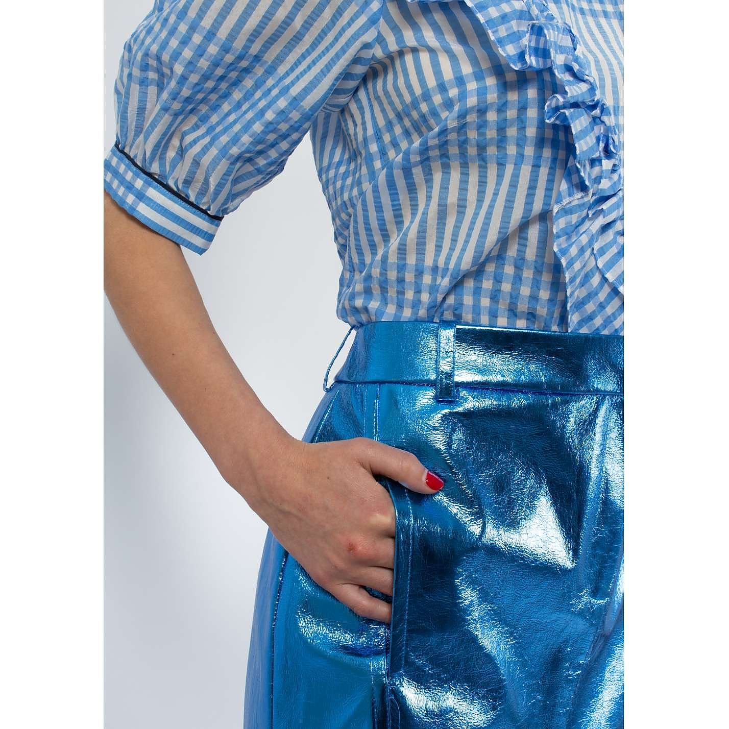 Tibi High Waist Metallic Skirt