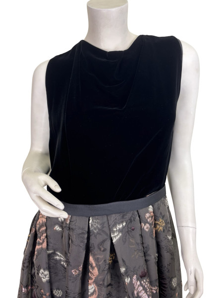 Max Mara Nocturne Garden Velvet & Silk Evening Dress