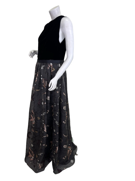 Max Mara Nocturne Garden Velvet & Silk Evening Dress