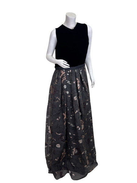 Max Mara Nocturne Garden Velvet & Silk Evening Dress