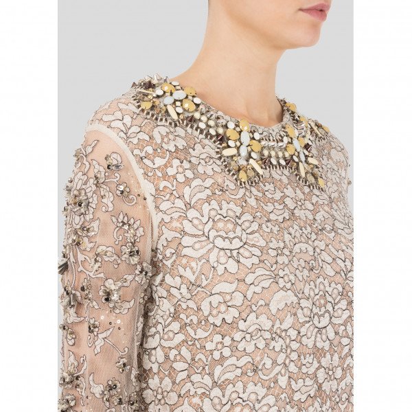 Biyan Lisbeth Embellished Lace Dress