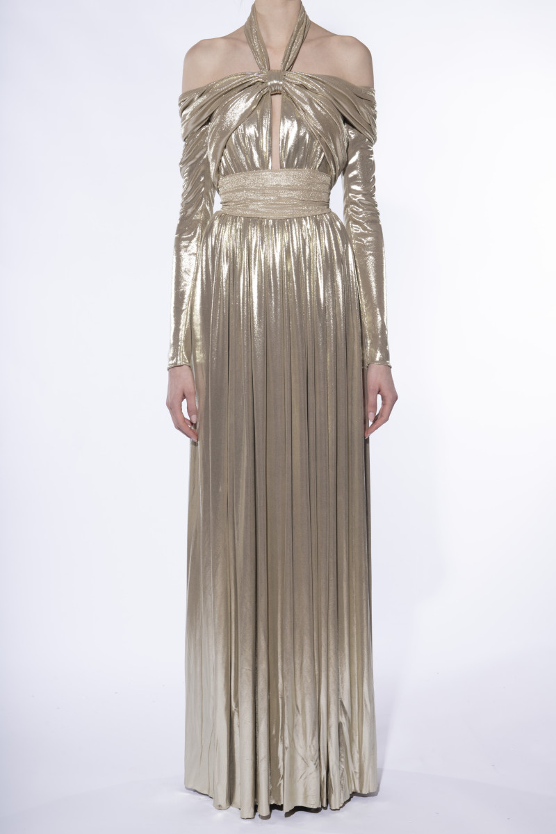 Giambattista Valli Laminated jersey long dress