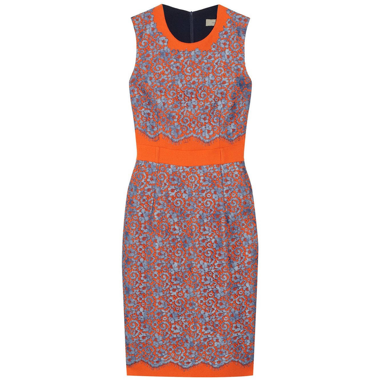 Preen Ingrid Colour-Block Wool-Crepe & Lace Dress