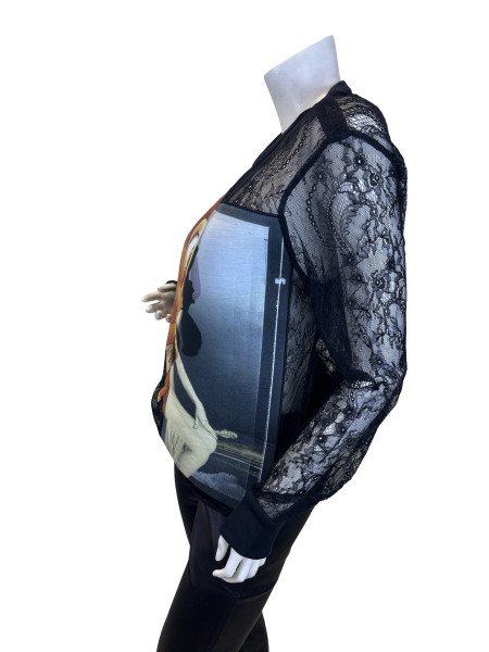 Givenchy Black Lace ‘Bambi’ Graphic Top