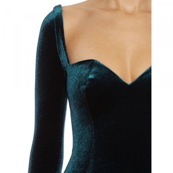 Emilio De La Morena Sweetheart Neckline Velvet Dress