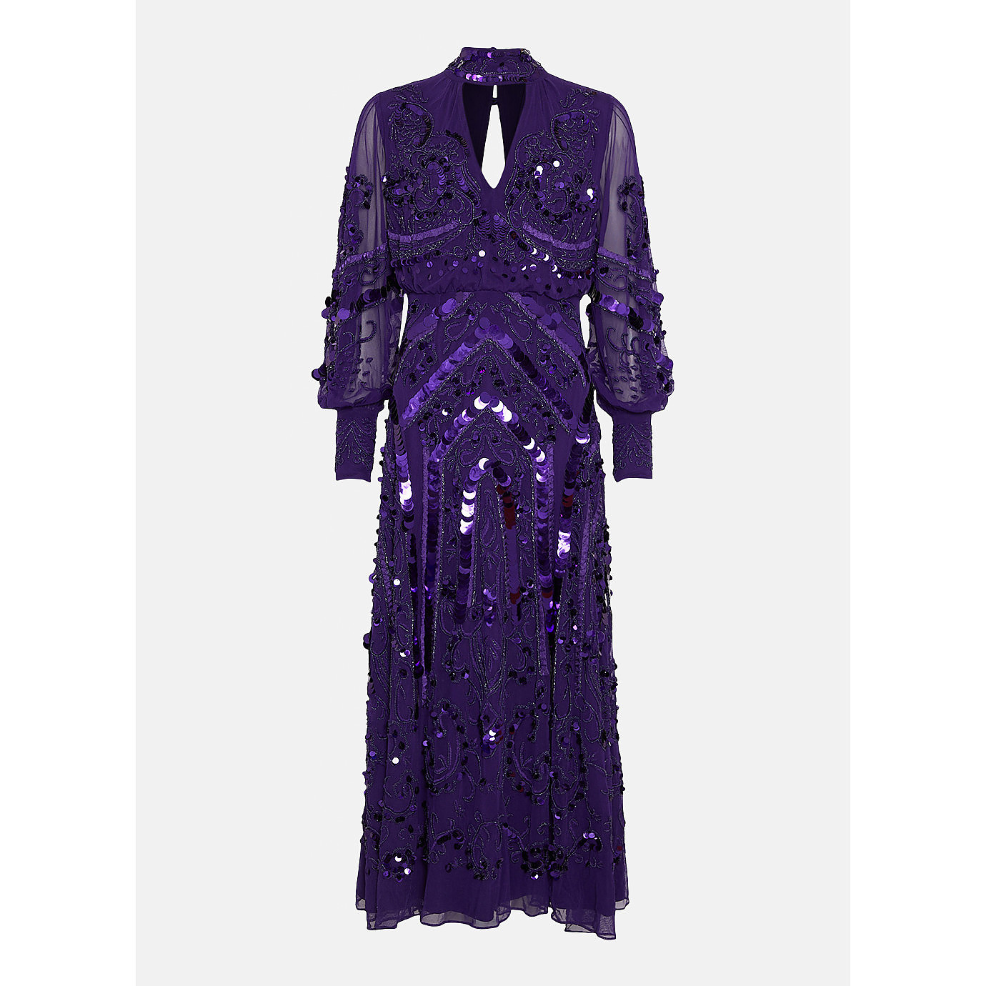 Karen Millen Sequin And Embroidered Maxi Dress