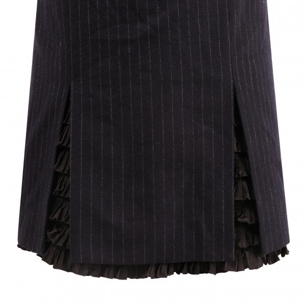 Moschino Ruffled Pinstripe Skirt Suit