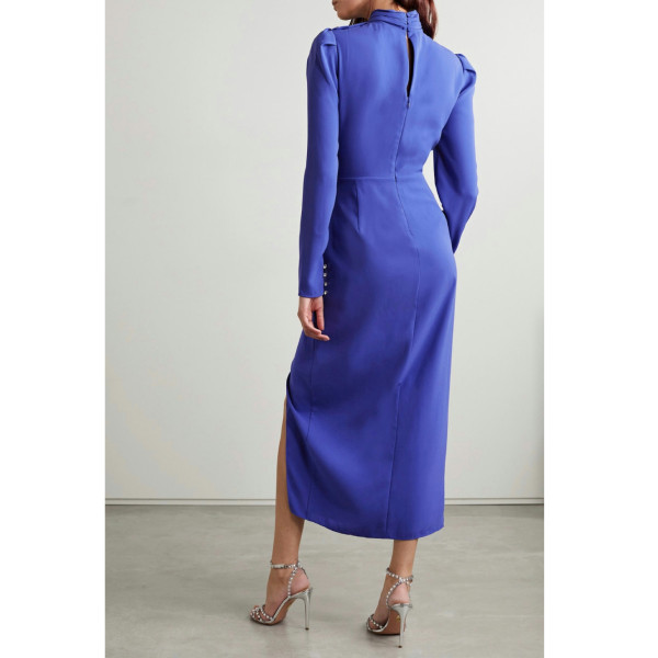Self-Portrait Knotted Cobalt Midi Dress
