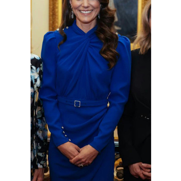 Self-Portrait Knotted Cobalt Midi Dress