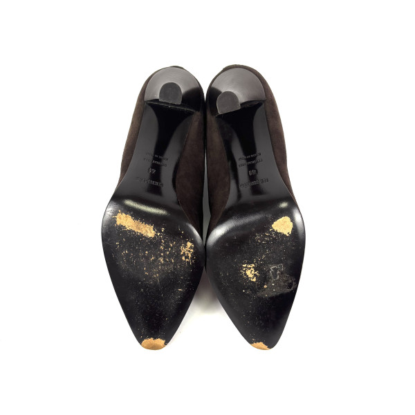 HERMÈS Chocolate Suede Rumba Ankle Boots