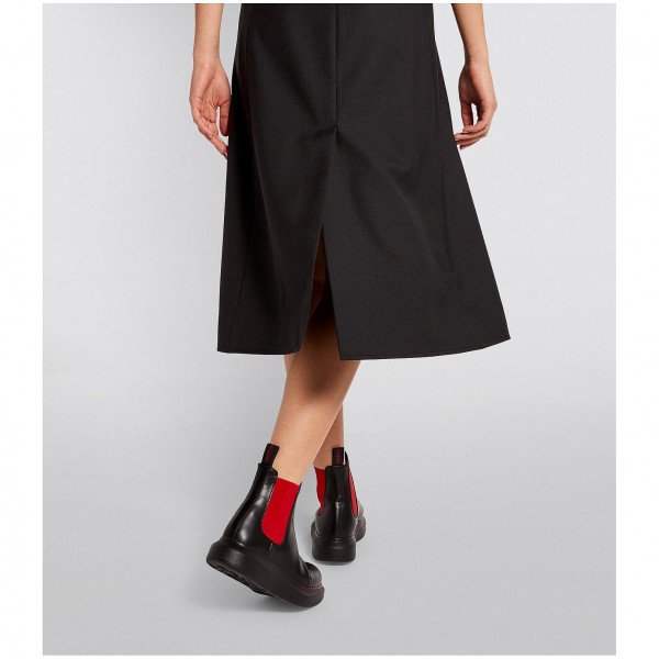 Daniel Pollitt Strapless Belted Midi Dress