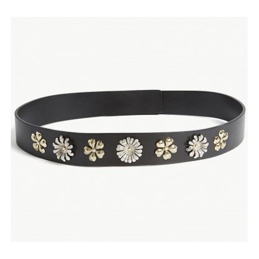 Claudie Pierlot Andy Floral Stud Leather Belt
