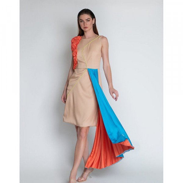 L'Mane Dual Pleated Chic Dress