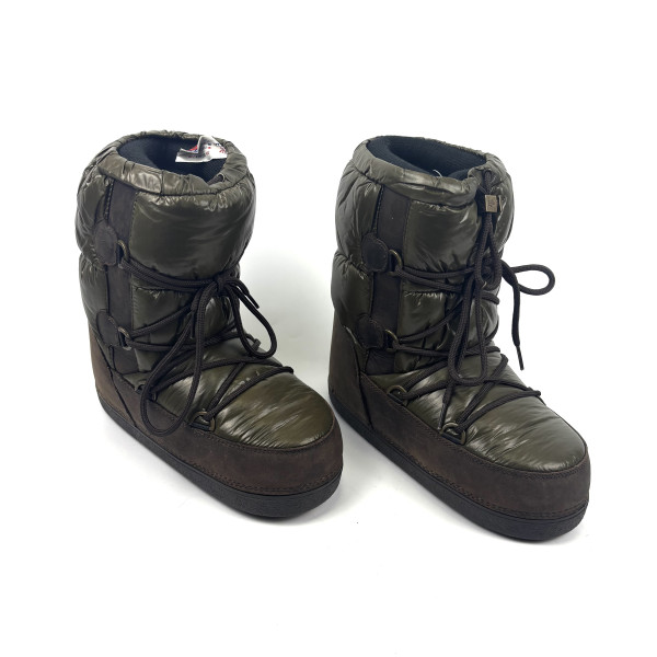 Moncler Quilted Snow Boots – Olive & Chocolate Brown