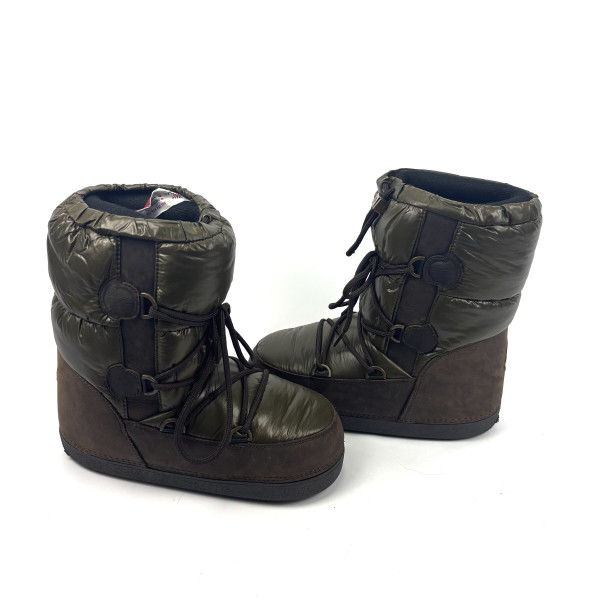 Moncler Quilted Snow Boots – Olive & Chocolate Brown