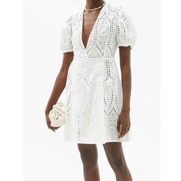 Ganni Broderie Anglaise Mini Dress
