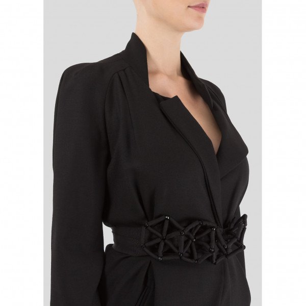 Victoria Beckham Coat Dress with Geometric Belt